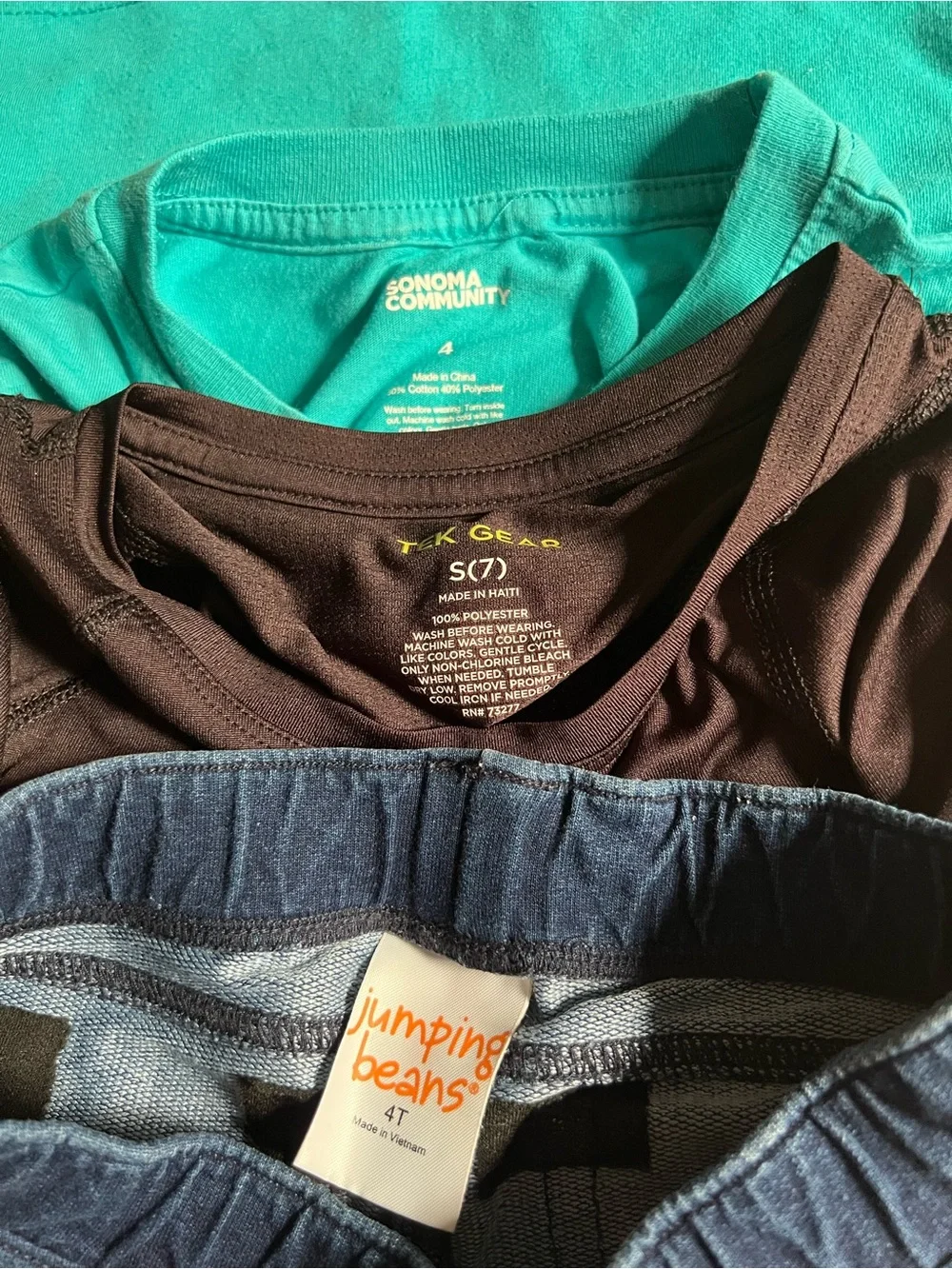 Sonoma Teal Kids Tee with Black Layered Top